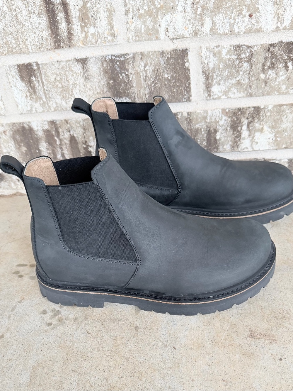 Birkenstock 38 100% Leather Black Boots